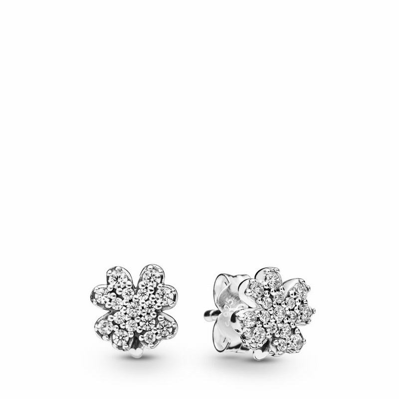 Pandora Radiant Clover Stud Earrings Sale NZ, Sterling Silver (125679-HQI)